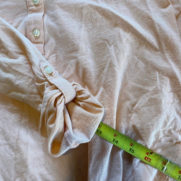 3/$15 Style & Co Peach Colored Shirt 3/4 Quarter Sleeve Medium - Picture 7 of 7